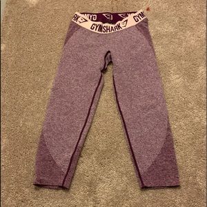 small maroon gymshark flex cropped leggings
